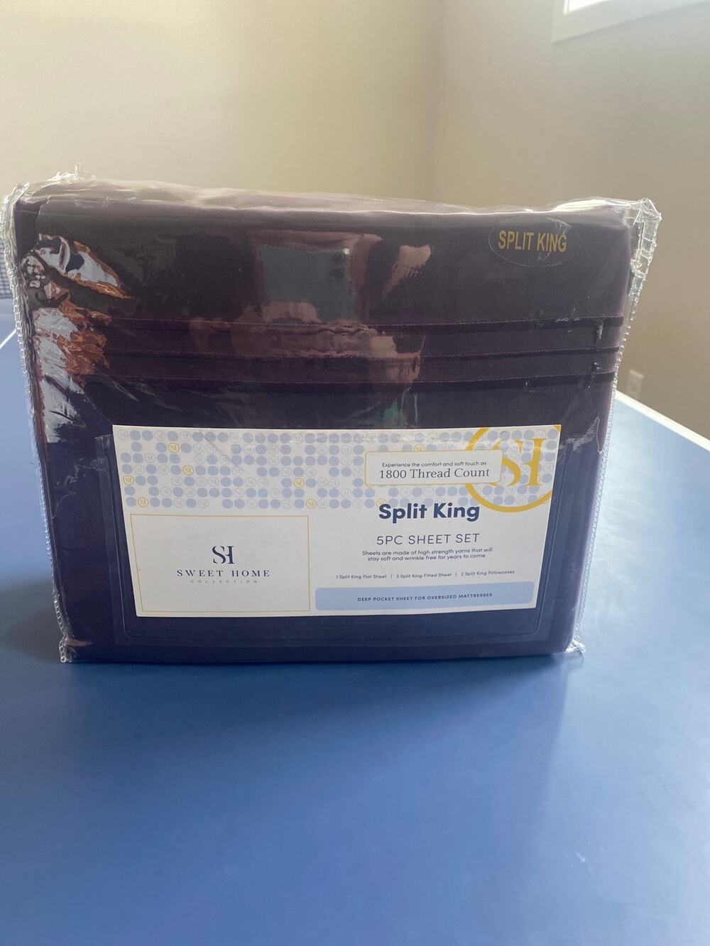 NWT 1800 Thread Count Split King 5pc Sheet Set